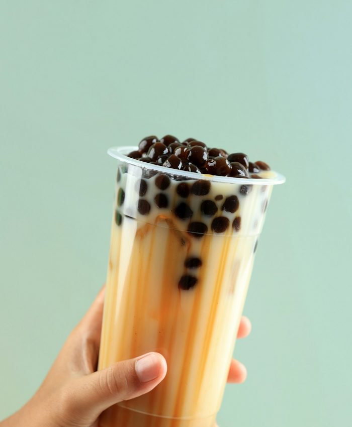 Female Hand Hold Fresh Made Boba Pearl Drink